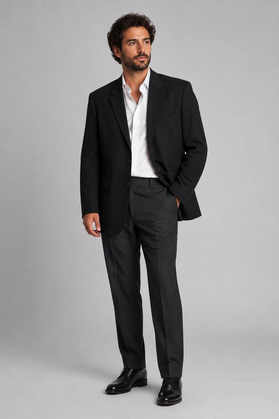 Vintage Doncaster Exclusive Men’s Black Blazer Size 44 R Two Button Suit Jacket
